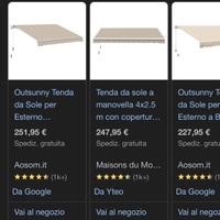 Tenda da sole 4 metri