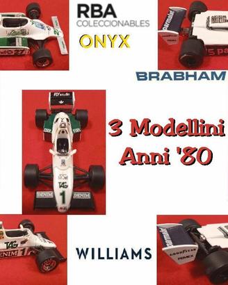 Stock 3 Tre Modellini Formula Uno F1 Anni 80