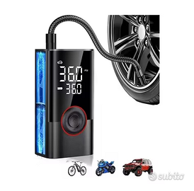 Compressore ricaricabile 2in1 lcd per auto moto