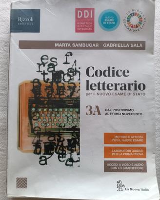 libri testo italiano -Codice letterario -Rizzoli-