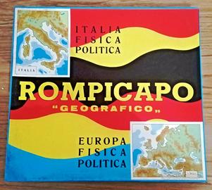 Rompicapo geografico - puzzle didattico anni '70