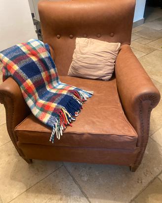 Poltrona pelle vintage