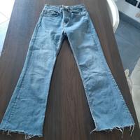 Jeans donna Zara sfrangiato, a zampa - tg 36 (40IT