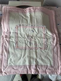 Copertina culla Brums rosa ricamata cotone bimba