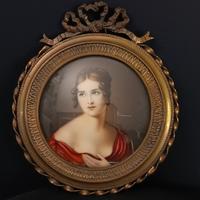Dipinto in miniatura su galalite inizio XX-secolo!