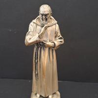 Statua Padre Pio color argento h 14 cm