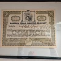 Certificato azionario con cornice verde scuro