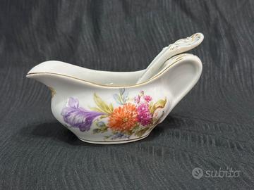 Piccola salsiera primi 900 con cucchiaio dec fiori