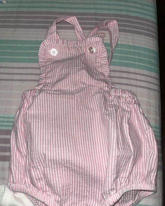 Pagliaccetti cotone rosa 1/3 mesi