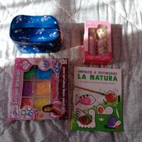 libro gaby books, gioco, kit shampoo e profumo