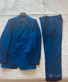 Abito sartoria napoletana blu royal M fresco lana