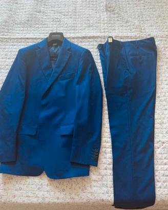 Abito sartoria napoletana blu royal M fresco lana