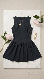 abito smanicato nero "vintage -rock XS"
