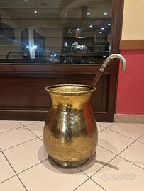 Cestino/porta ombrelli in ottone vintage