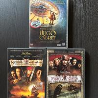 3 titoli dvd: Hugo Cabret, Pirati dei Caraibi