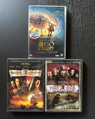 3 titoli dvd: Hugo Cabret, Pirati dei Caraibi