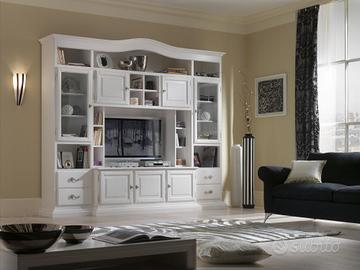 Parete attrezzata\Porta TV per soggiorno bianca