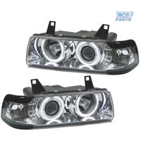 FARI BMW E36 92-98 ANGEL EYES CCFL FONDO CROMATO