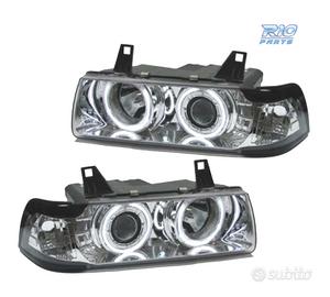 FARI BMW E36 92-98 ANGEL EYES CCFL FONDO CROMATO