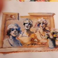 Dipinto tempera U.Bianchini 'Il Balcone' 