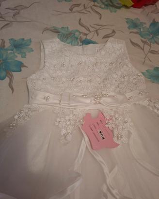 vestito battesimo o elegante 12/18 mesi