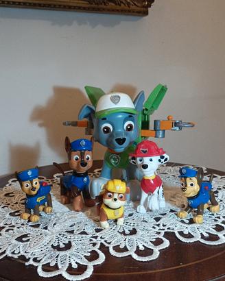 Set 6 Paw Patrol Rocky, Marshall, Rubble e Chase