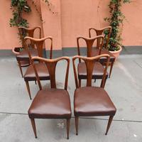 6 sedie in stile Guglielmo Ulrich anni 50 vintage