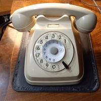 Telefono vintage SIP a disco, avorio, funzionante
