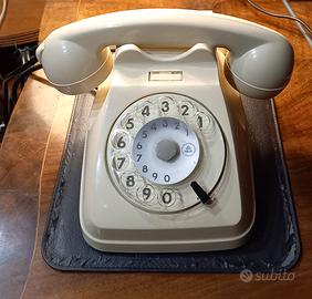 Telefono vintage SIP a disco, avorio, funzionante