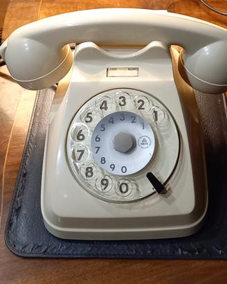 Telefono vintage SIP a disco, avorio, funzionante