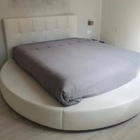 Letto a contenitore in ecopelle bianco