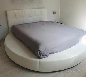 Letto a contenitore in ecopelle bianco