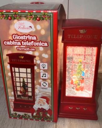 Cabina telefonica natalizia luminosa