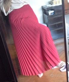 Gonna da cerimonia rossa lunga plissettata