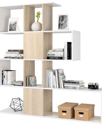 Libreria Moderna Bianca Rovere 145x145 Scaffale