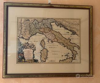 Quadro cartina geografica antica