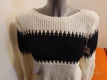 Maglioncino bianco e nero nuovo made in Italy 