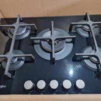Piano cottura Whirlpool GOA7523NB, a gas 5 fuochi