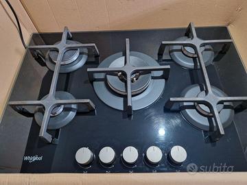 Piano cottura Whirlpool GOA7523NB, a gas 5 fuochi