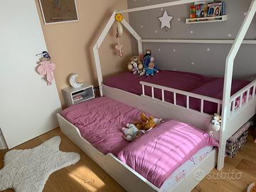 Letto doppio Montessori bambini legno