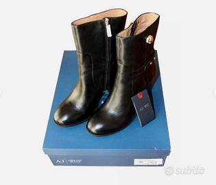 Armani Jeans donna 37 NUOVI stivaletti pelle nera