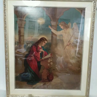 Quadro antica stampa Madonna Annunciazione