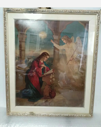 Quadro antica stampa Madonna Annunciazione