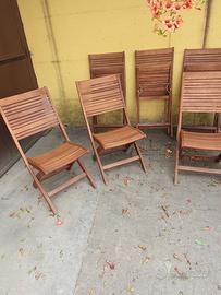 sedie da giardino in legno