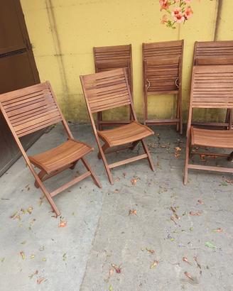 sedie da giardino in legno