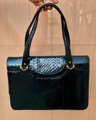 Borsa a mano Vintage '60/'70 vera pelle di pitone