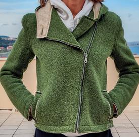 Giubbino unisex lana cotta verde salvia