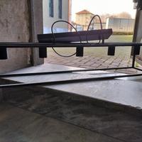 lampadario in ferro rettangolare nero 5 luci 