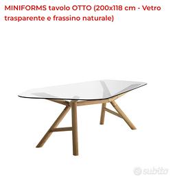 Tavolo otto miniforms colore naturale, cristallo