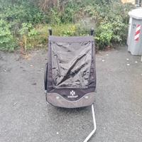 PASSEGGINO PER 2 BAMBINI CON GANCIO X BICICLETTA 